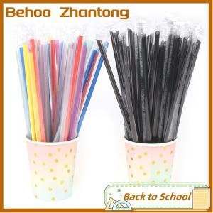 Behoo 100PC rõ ràng cá nhân bọc uống PP ống hút uống ống hút Nguồn cung cấp bên