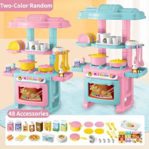 48pcs Mini Kitchen Playset Toys Kids Cooking Toys Set House Play Girls Boys Little Chef Role-playing Cookware Toy