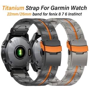 Dây đeo titan SDSXQuick Fit 22mm 26mm cho đồng hồ Garmin Fenix E 8 AMOLED 7X 7 Pro 6X 6 dây đeo cho Garmin Instinct 3 45mmFYK