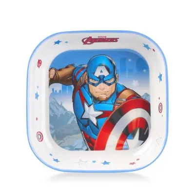 Disney Marvel Spider-Man Cartoon Square Plate Fork Spoon Set Food Grade High Temperature Resistant Household Dining