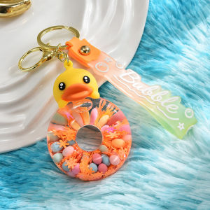 Móc khóa xe máy ô tô trong suốt sanrio 3D hoạt hình lấp lánh nhiều màu sắc phụ kiện túi xách balo cặp xách