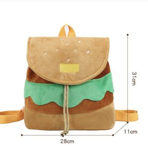 Ba Lô Gấu Bông Hình Hamburger Dây Rút Dễ Thương Có 2 size