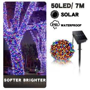 Solar Chrismas Lights 10M 100led Led String Light Waterproof Fairy Light Outdoor Garden Decor Light 7M 12M