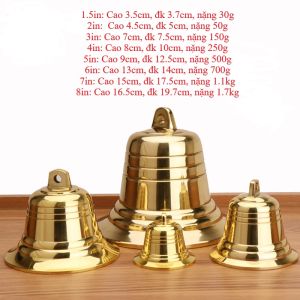 Chuông Lắc Bằng Đồng Không Cán (Có Thể Treo Gắn Dây Lắc) Đủ Cỡ: Từ đường kính miệng 4cm tới 20cm