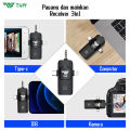 TNW S20 Live Sound Card Microphone Microphone 2in1 Wireless Clip on Mic dan SoundCard Mic HP Audio Live Mixer untuk Live streaming Karaoke. 