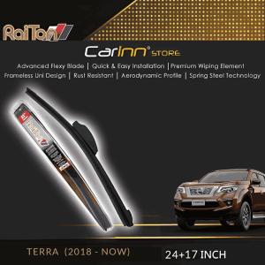 Raiton Sepasang Wiper Frameless Full Karet Kaca Depan Nissan Terra 2018-On 24" & 17" -2 Buah