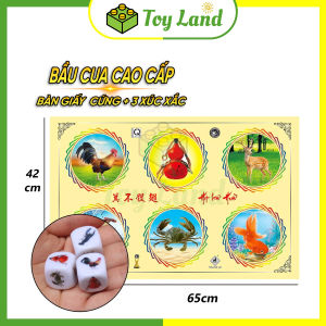 [Trung Lê] Bầu Cua Bàn Giấy Cứng Hột Đá Nhựa Trung Lê Đồ Chơi Xúc Xắc Ngày Tết Dân Gian - Toy Land