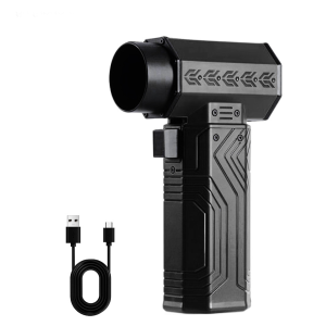 450000RPM Powerful Portable Turbo Jet Fan 600g Thrust 70m/s Wind High-Speed Turbo Fan with 4x2500mAh Battery Type-C Fast Charging Brushless Duster Summer Cooling Car Dryer Keyboard Computer BBQ Outdoor Camping