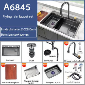 Kitchen Sink 304 Stainless Steel Waterfall Kitchen Sink 3.0MM Thickness High Quality Home Sink With Waterfall Faucet Sink