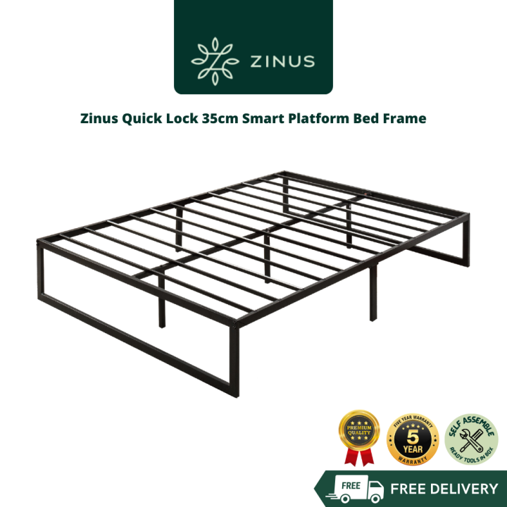 (Free Shipping) Zinus Katil Besi Quick Lock 35cm Smart Platform Bed