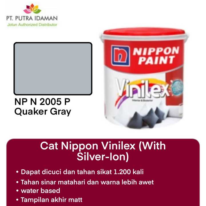 Quaker Gray R Panel CAT INTERIOR NIPPON PAINT VINILEX - QUAKER GRAY N 2005P | Lazada Indonesia
