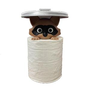 Creative Raccoons Decorative Toilet Paper Holder Wall Shelf For Bathroom Kitchen Cafe Easy Tool Release Setups