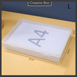 [Creative] Nhựa tập tin lưu trữ hộp tổ chức trong suốt vuông lưu trữ hộp A4 tổ chức hộp máy tính để bàn chống bụi lưu trữ hộp