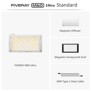 ZHIYUN Fiveray M60 Ultra Video Light 60W RGB Pocket Light | Photography Light | LED Fill Light | Studio Light | Camera Light