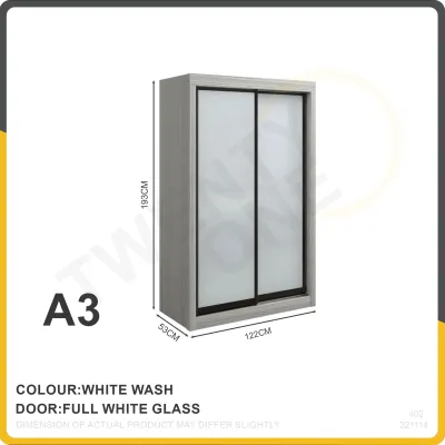[SG Seller] Twentyone 4FT Solid Plywood Sliding Door Wardrobe (Free Installation)
