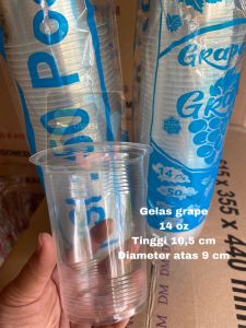 GELAS PLASTIK MURAH/GELAS OZ MEREK GRAPE ISI 50 PCS 10 12 14 16 OZ