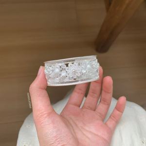 「 Sycamore 」 silver Floral Bird Hollow Bracelet for Women Vintage Style High-End Versatile and Exquisite Jewelry