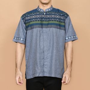 (BONUS DUS) Baju Koko Pria Dewasa / KEMKO Cowo Lengan Pendek Bahan Songket Warna MOERBA 19D243528