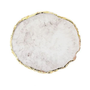 Resin Nail Art Palette Gold Trim Agate Mixing Plate Professional Non-Stick Color Mixing Tool