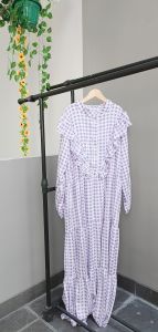 Gamis Gingham Frill couple/gamis kotak rempel couple