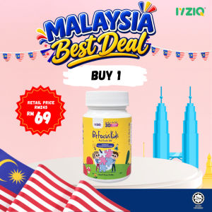 hot sale-local saleIyziq Befocuskids Mind Chewable Tablet 30 Tablet Bantu Memori Lebih Bertenaga Kekal Focus 8 Cendawan