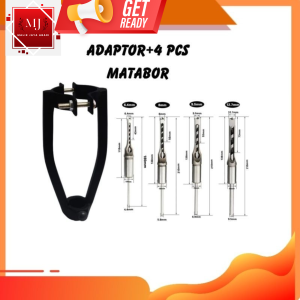 ADAPTOR PAHAT KAYU BOBOK KAYU + MATA BOR 4 PCS UKURAN 64MM-8MM-95MM-127MM