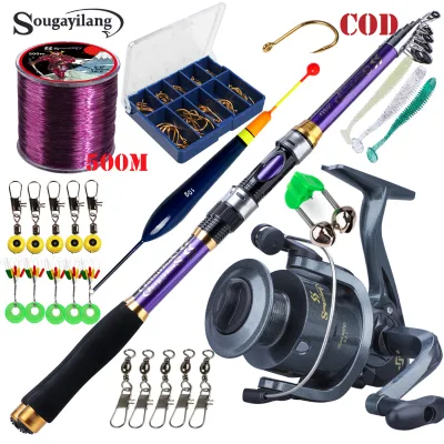 【COD] Sougayilang Fishing Rod and Reel Set 1.8m-2.4m Fishing Rod Set Full Set Telescopic Fishing Rod 1000-4000 Fishing Wheel Fishing Rod and Reel Combos