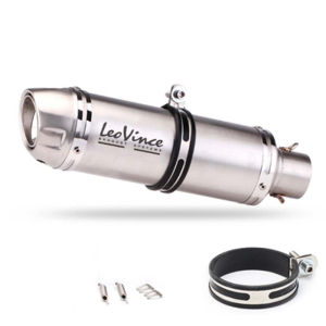 51 มม. 2 นิ้ว Universal รถจักรยานยนต์ท่อไอเสียท่อคาร์บอนไฟเบอร์ Moto ท่อไอเสียพร้อม DB Killer LEOVINCE ท่อไอเสียซ้าย/ขวา