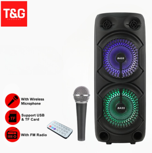 K-280 24 Inch BIG Karaoke Wireless V5.0 Speaker with RGB LightDigital Display Remote Control & Wireless Microphone