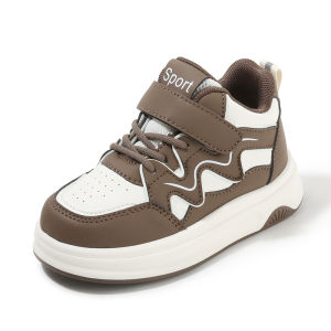 2026 Kids Sports Shoes Spring/Autumn New Girl White High-top Boys Soft Sole Casual Slip-on Luxury Shoes