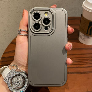 Sang Trọng Matte nhóm Titan Trường Hợp Đối Với iPhone 15 Pro Max 14 13 12 11 Pro Max Vỏ bảo vệ camera chống bám vân tay Chống Sốc Cứng PC Bìa