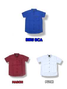 KEMEJA POLOS ANAK-ANAK LAKI-LAKI LENGAN PENDEK BAHAN KATUN 80RB DAPAT 3 PCS