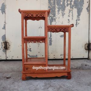 Kệ nhị sơn bày đồ trang trí gia đình gỗ hương Cao 6781 Rộng 61