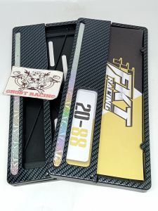 Cover bingkai plat nomor karbon carbon 1 set universal