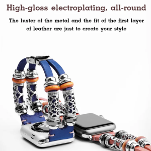 Watch Accessories Efficient and Easy to Operate Artificial Beads Ladies Bracelet Natural Two-layer Leather