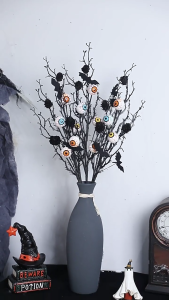 Artificial Stem with Realistic Pinecones Bat Eyeballs for Halloween Flower Arrangement Party Table Centerpieces