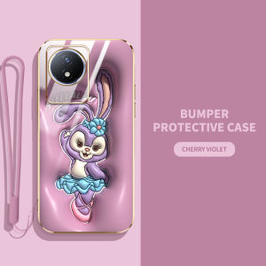 YBD New Visual Effect 3D Phone Case For Vivo Y02 Y02A 4G Y02T Case Candy Girl Precision Camera Case Popular Anime Phone Case Cute Pattern Cover With Free Lanyard