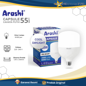 Bohlam LED ARASHI Capsule LED 5Watt / Lampu LED 5W Cahaya Putih Garansi RESMI HANNOCHS 1 Tahun