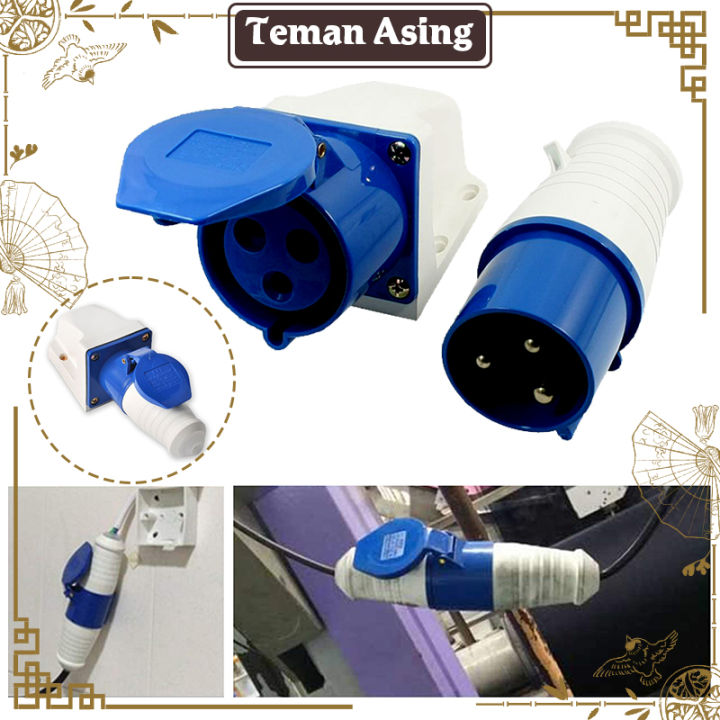 Stop Kontak 3 Phase 32A 7000W Colokan Genset 3 Kaki IP44 Steker Kaki 3 Genset 3PIN Anti Air 220-250V