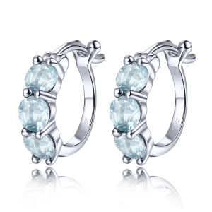 Lohaspie Jewelry Real Sterling Silver 925 Original Hoop Earring Natural Opal Rhodolite Garnet Hoop Earring Earrings Silver 925 Original Opal Earring For Women Silver 925 Jewelry