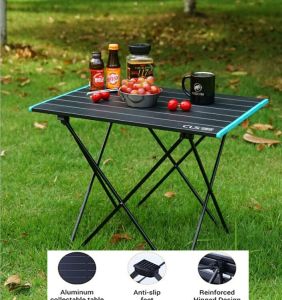 Foldable Table Portable Camping Ultralight Table Aluminum Collapsible foldable desk top Ultralight Compact with Carry Bag for Outdoor Beach BBQ Picnic Cooking Festival Indoor Office