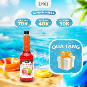 Siro ổi hồng Déli - 350ml - đậm đặc thơm ngon chuyên dùng pha chế trà trái cây soda