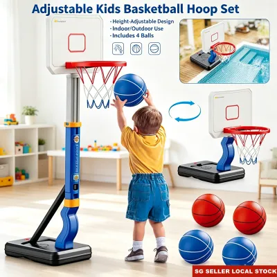 Kids Basketball Hoop Adjustable Height Indoor Outdoor Toddler Basketball Hoop Boys Basketball Toy Basketball Goals