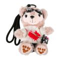 WENSH Crossbody Camera Bear Pilot Bear Keychain Bag Pendant Stuffed Animal Plush Bear Dolls Creative Japanese Style Pilot Travel Bear Key Ring Girls Boys. 