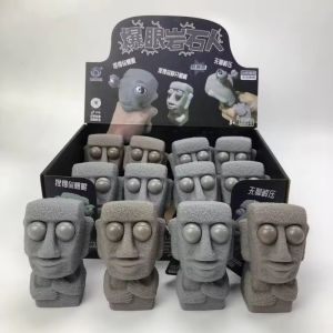 Big Eyes Stone Man Decompression Toy Animal Squeeze Antistress Toy Creative Stone Man Stress Relief Pinch Slow Rebound Fun Toy
