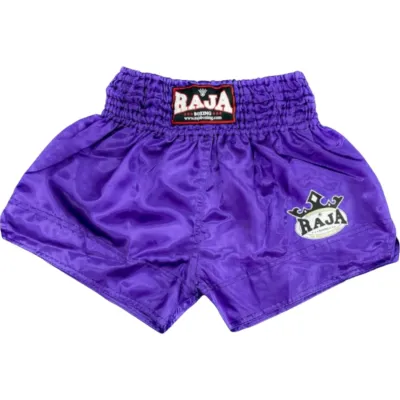 กางเกงมวย กางเกงมวยไทย กางเกงซ้อมมวย RAJA BOXING สกรีนโลโก้ปลายขา (ผ้าต่วนแท้100%) Muay Thai Shorts