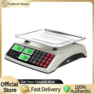 【24Hours Shipped】 40kg/5g Commercial Price Scale Stainless Steel Plate LCD Display