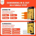 Cassiel Pet Dog and Cat Tick and Flea Killer Treatment Pour On Solution (Cats & Dogs) External Use & Deworming Tablets. 
