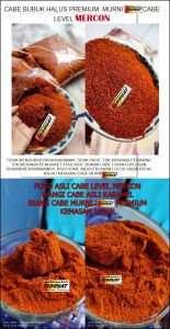 Cabe Rawit Kering Bubuk Halus Bumbu Organic Murni Extra Super Pedas Mercon Hot Jeletot Tidak pahit Menambah Rasa Lezat Masakan Tahan Lama Disimpan