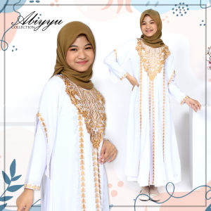 Abiyyuco TA9027A | Gamis Abaya Turkey Anak Perempuan  Turki Remaja Hitam Turky Warna dan Putih Mewah Elegan